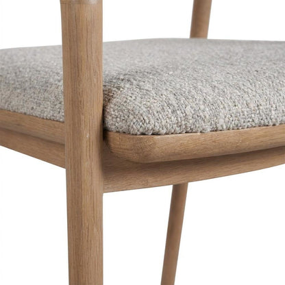 Polyester-Upholstered Modern Dining Armchair with Open-Back Design