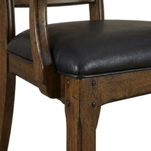 Distressed Mango Armchair with Upholstered Seat and Updated Lodge Style