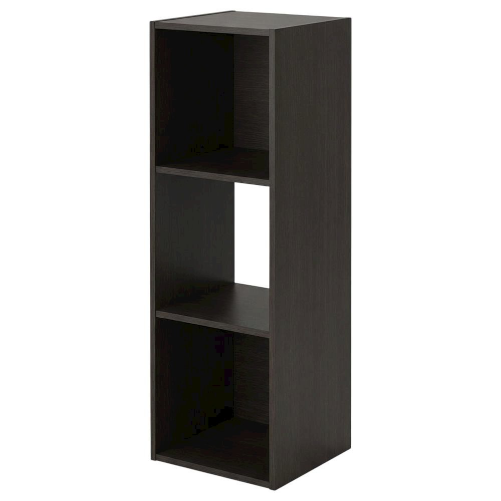 Wood Bookcase in Warm Brown Finish with Sturdy Design for Home Storage