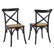 Wooden Dining Side Chairs for Kitchen and Dining Room, Black, Set of 2