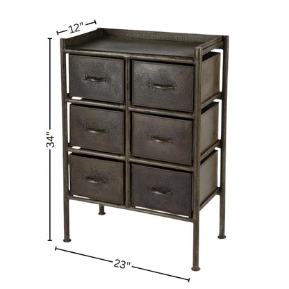 Iron Short Dresser – 6 Drawer Dresser for Closet and Bedroom Use