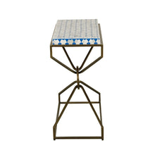 Alexandria 24" Side Table with Bone Inlay and Brass