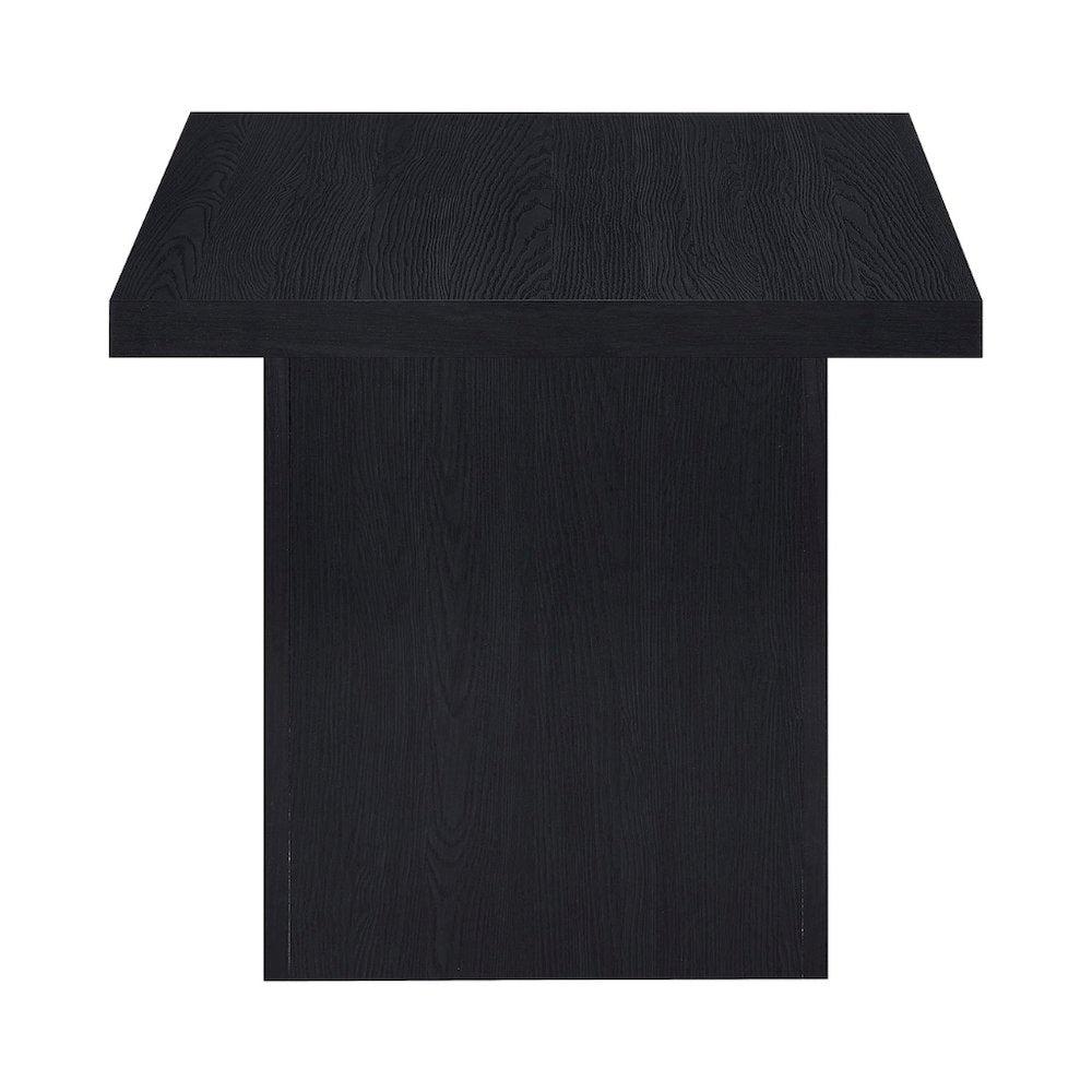 Modern Square End Table, Black Laminate Veneer, Scratch-Resistant