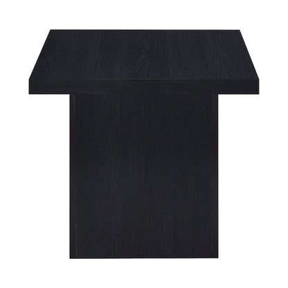 Modern Square End Table, Black Laminate Veneer, Scratch-Resistant