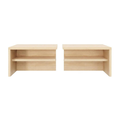 Blonde Oak Nightstands, Set of 2 with Modern Design