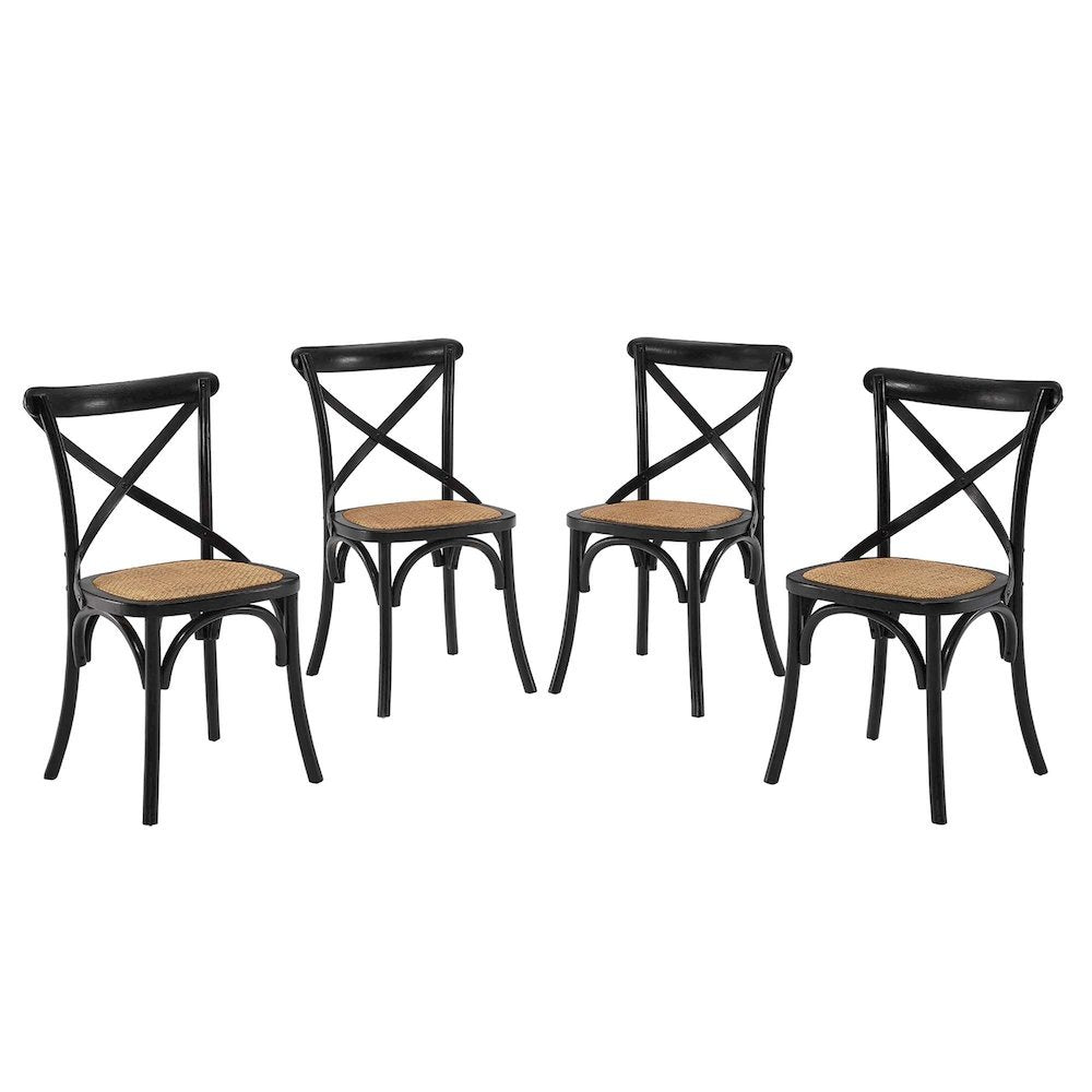 Wooden Dining Side Chairs for Dining Room, Black, Set of 4