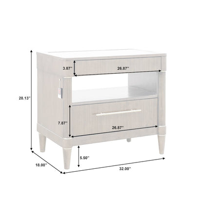 Asher Park Glass Top Bachelor's Chest, Piano Brown Finish