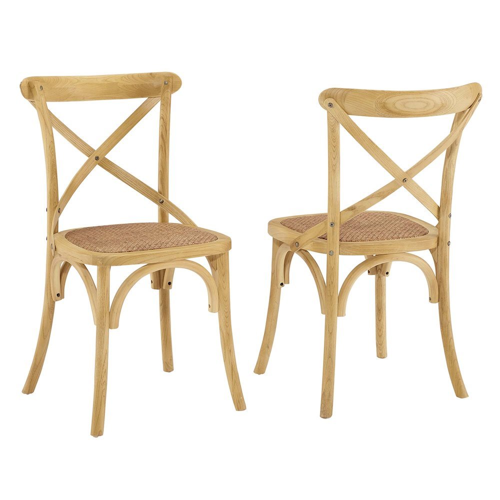 Wooden Dining Side Chairs for Kitchen and Dining Room, Natural, Set of 2
