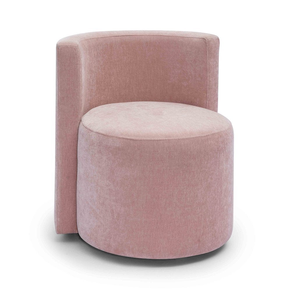 Recycled Fabric Rolling Desk Chair with Foam-Cushioned Velvet Seat, Pink