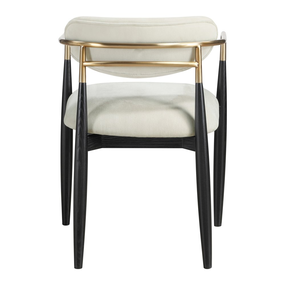 Riccio Beige Performance Fabric Upholstered Dining Arm Chair, Set of 2