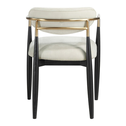 Riccio Beige Performance Fabric Upholstered Dining Arm Chair, Set of 2