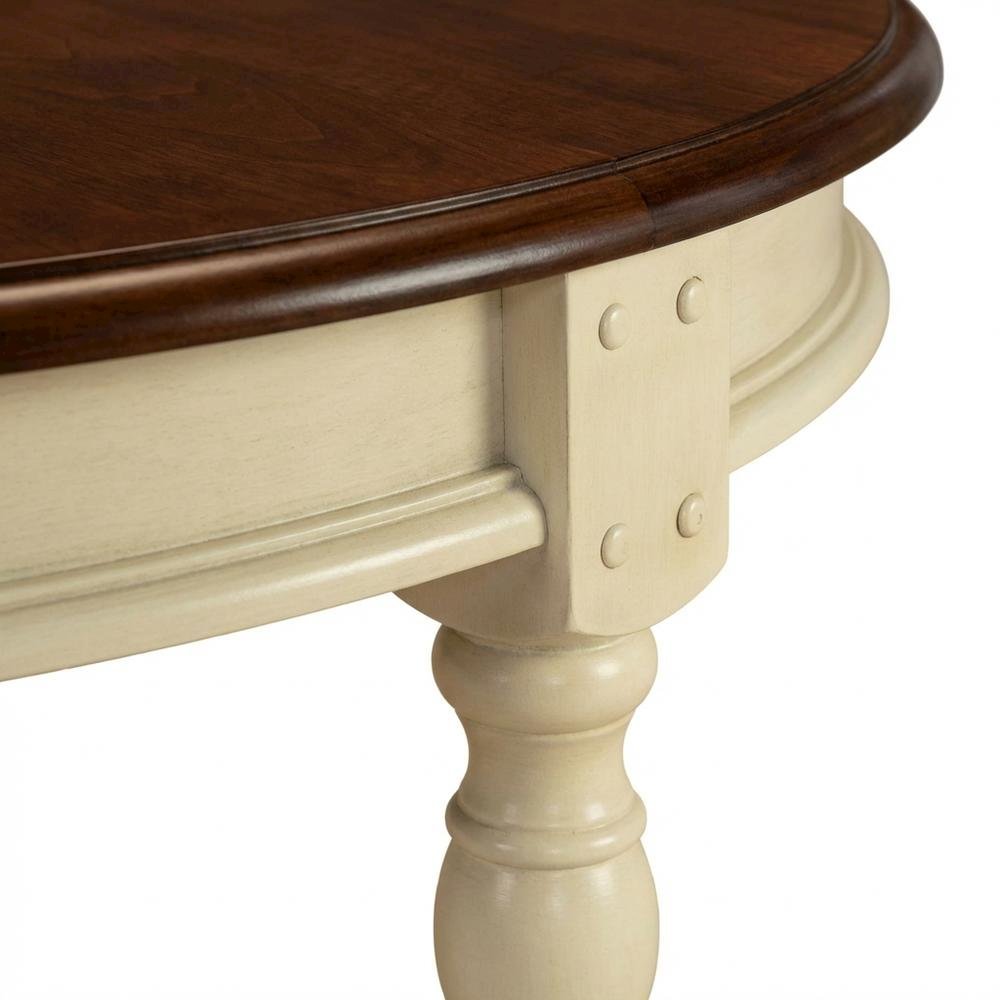 Merlot-Buttermilk Oval Dining Table with 12" Leaves in Rubberwood Finish