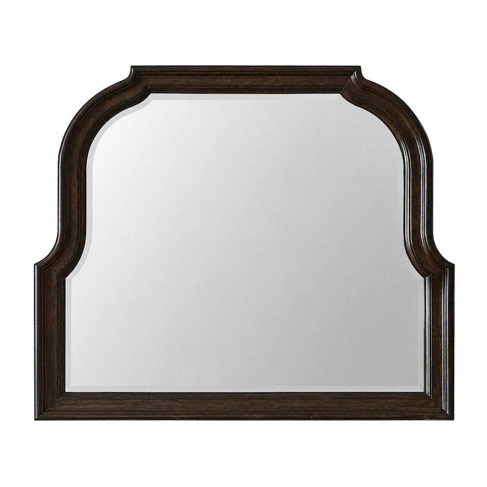 Providence Park Curved Mirror - Chateau Brown Hickory Wood Frame