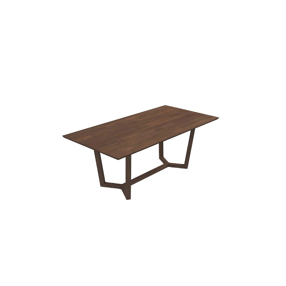 Brown Solid Wood Dining Table, Mid-Century Modern Design for Dining Room