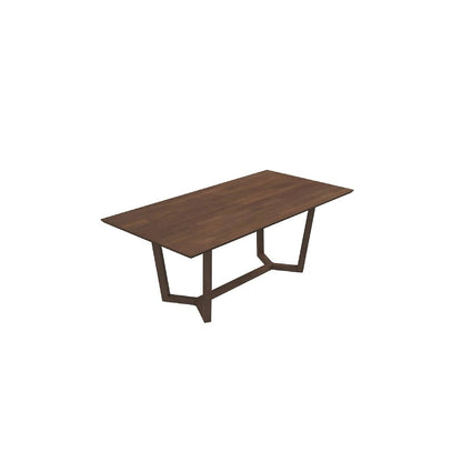 Brown Solid Wood Dining Table, Mid-Century Modern Design for Dining Room