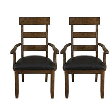 Distressed Mango Armchair with Upholstered Seat and Updated Lodge Style